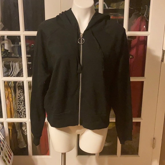 Cropped zip up hoodie